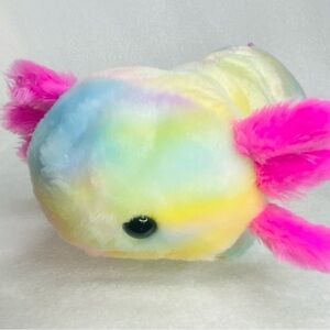 Build A Bear Tie-Dye Axolotl Colorful Pastel Rainbow BaB Plush